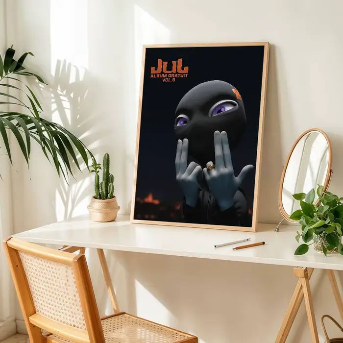 Affiche avec Logo du rappeur JUL, autocollant de décoration murale adapté à la maison, salon, chambr