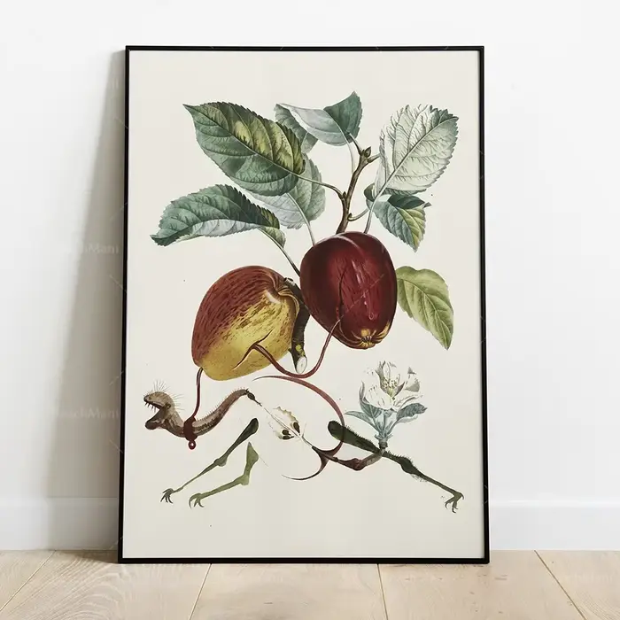 Affiche d'exposition d'art de Salvador Dali, peinture aquarelle de fruits Dali Vintage imprimable de