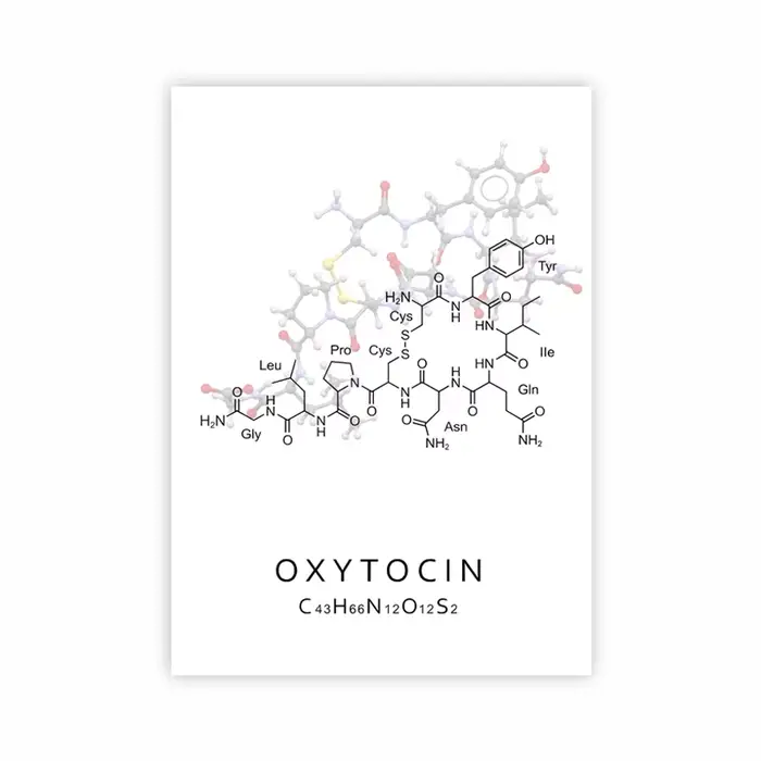 Affiches d'art moléculaire chimique : Dopamine, Sérotone, Oxytocine – Cadeau scientifique pour labor