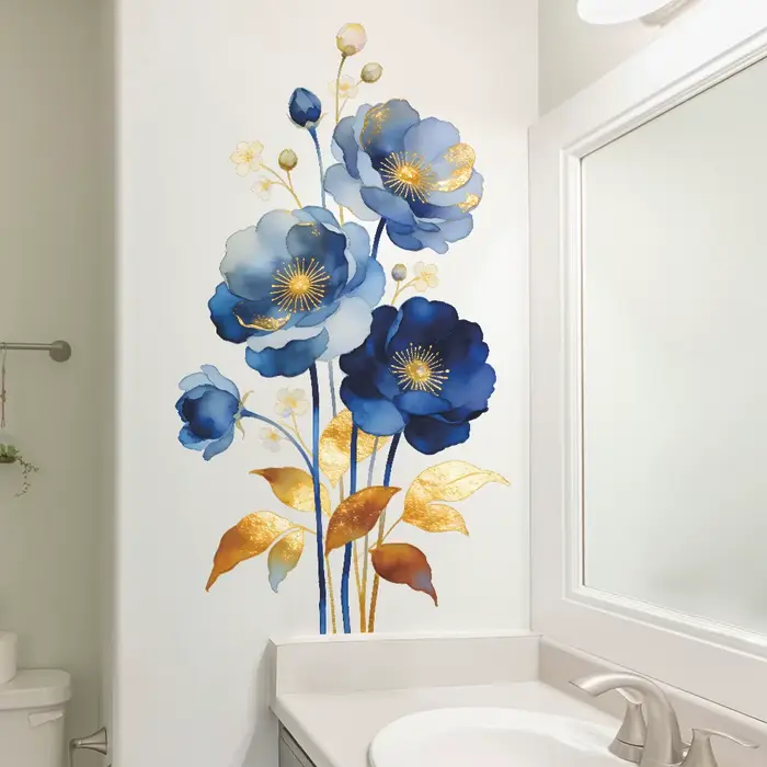 Autocollant mural décoratif simple pour embellir les murs intérieurs des salles de bain et des toilettes