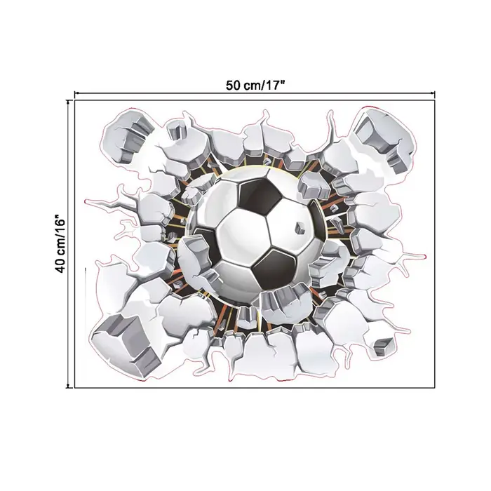 Autocollants muraux de Football muraux cassés créatifs, décor de fond de chambre d'enfants, décorati