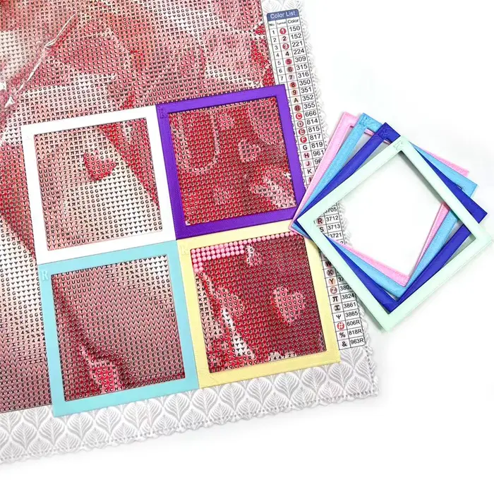 Cadre de peinture diamanté léger, 2 pièces, cadre auxiliaire pour la peinture diamantée, pour les amateurs d'artisanat, cadeau pour adultes débutants