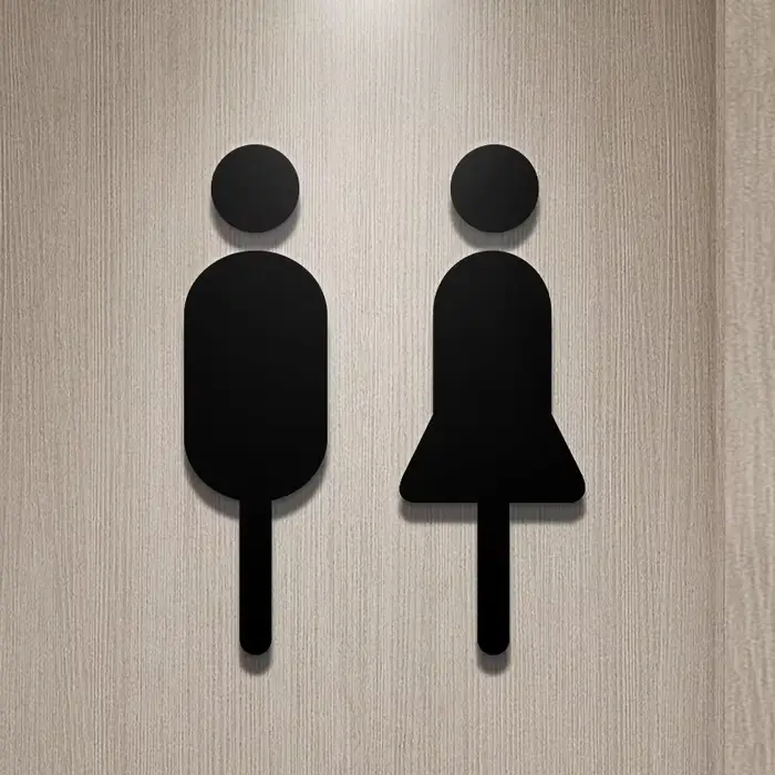 Autocollant de porte de Wc pour hommes et femmes