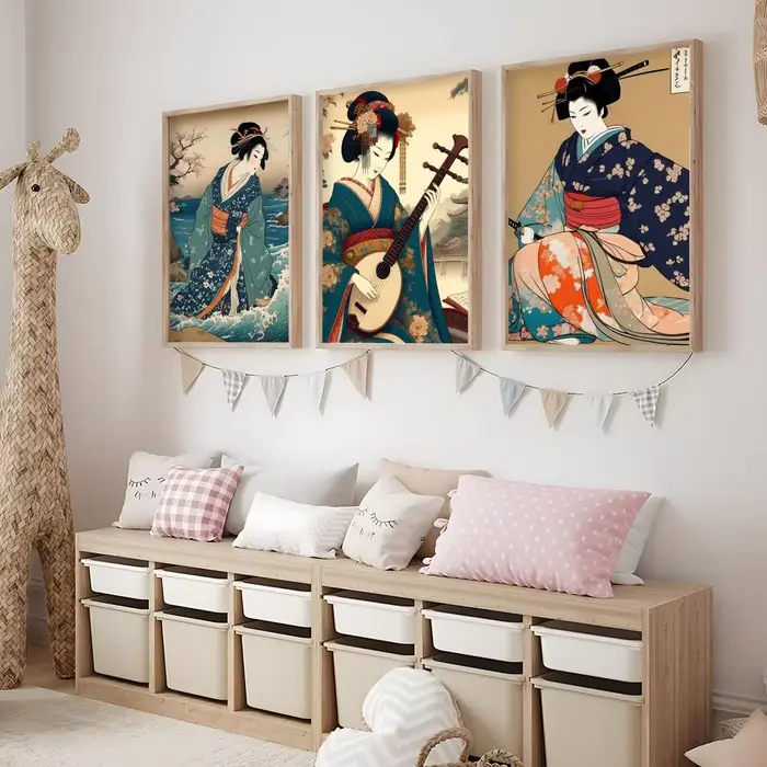 Affiche d'art de Geisha japonaise