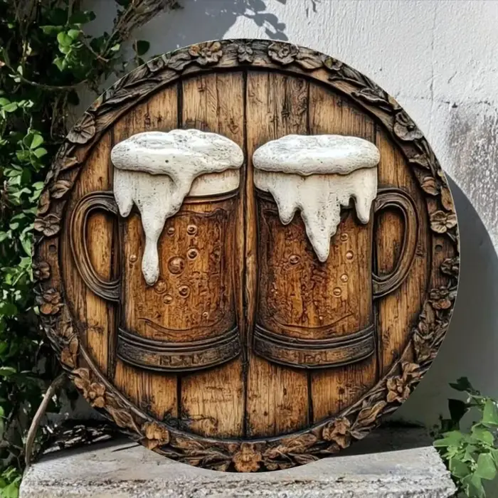 Affiche murale de bière en métal