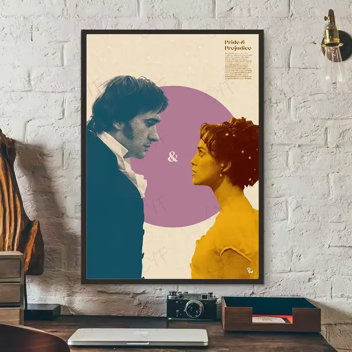 Affiche de préjugés P-Pride & P, art HD, mur collant, imperméable, pour la maison, salon, chambre à 