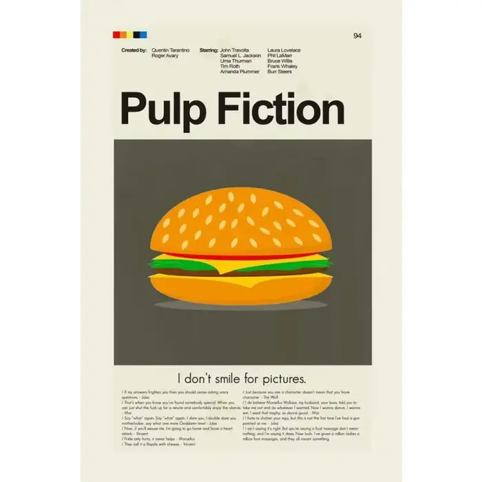 Affiche de Film Vintage des Années 80, Esthétique, Pulp Fiction, The Truman, Citation d'Ami, Impress