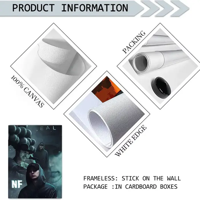 NF Rapper Painting Calligraphy Canvas Poster Wall Art Aesthetic Home Decoration for Living Room