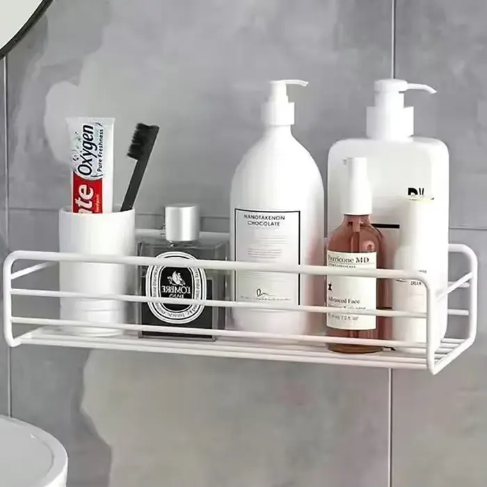 Étagère murale flottante en métal - Rangement multifonctionnel pour salle de bain, cuisine et douche