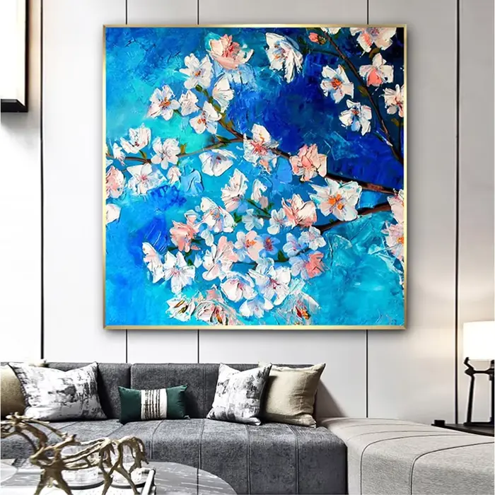 Peinture à l'huile florale abstraite 3D