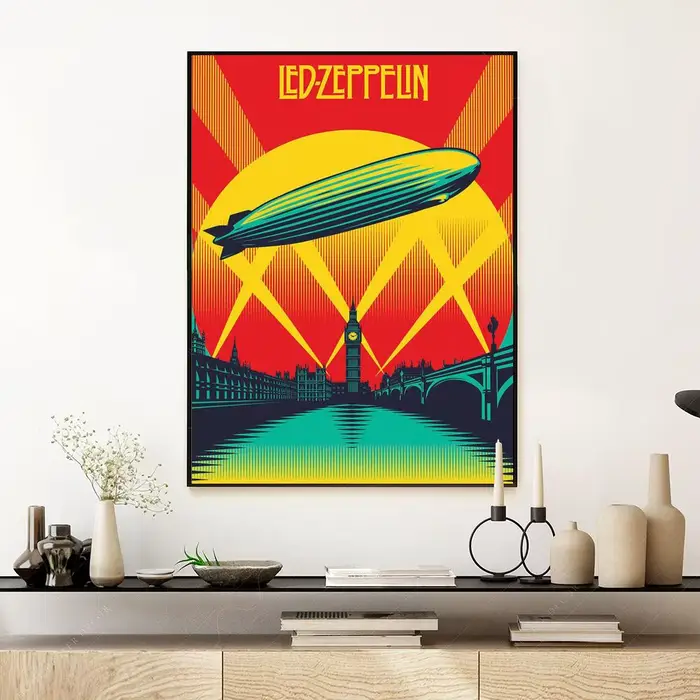 Affiche de groupe Led Zeppelin, affiche d'art mural esthétique moderne, articles de décoration de ch