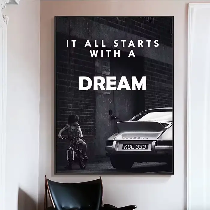 Affiche murale décorative en noir et blanc