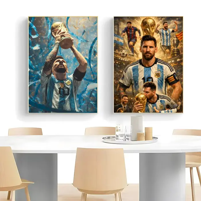 Affiche autocollante de la star du football L-Lionel M-Messi