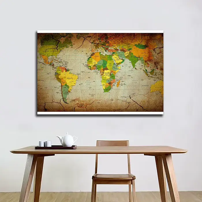 Carte du monde classique en anglais