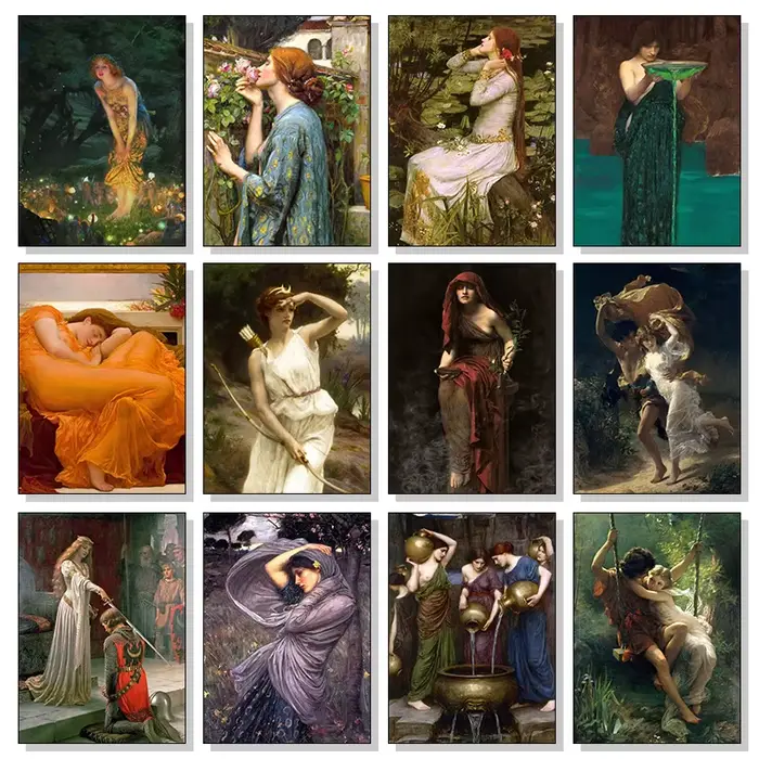 Affiche de portrait de femme pré-Raphaëliste