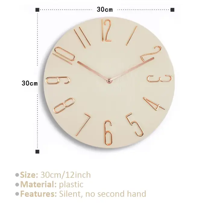 30 cm 12 pouces horloges murales salon silencieux brève horloge murale mode nordique montre