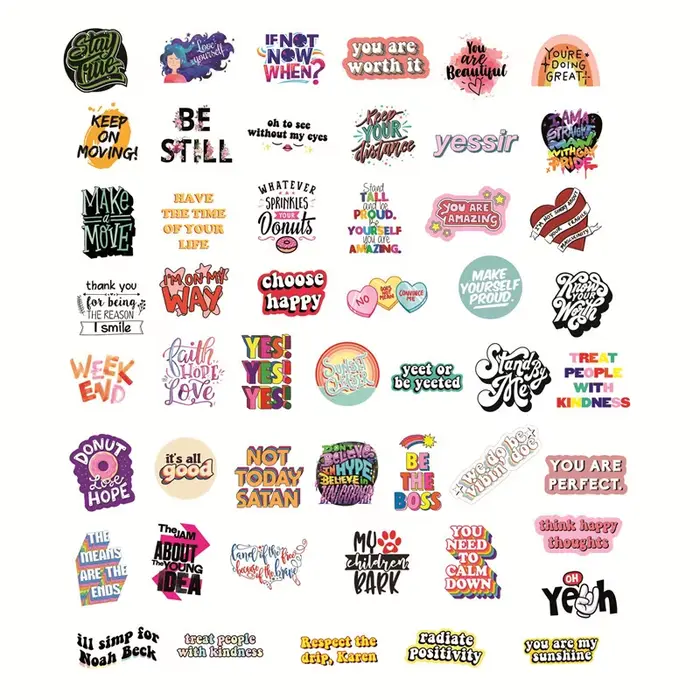 50 autocollants inspirants avec citations