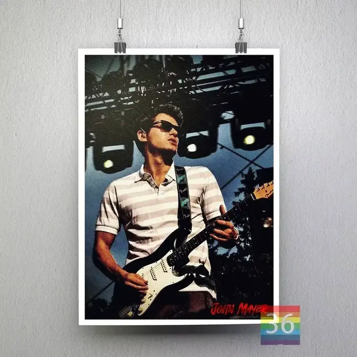Affiche de musique rock avec impression sur toile, John Mayer, chanteur de rock américain, image d'a