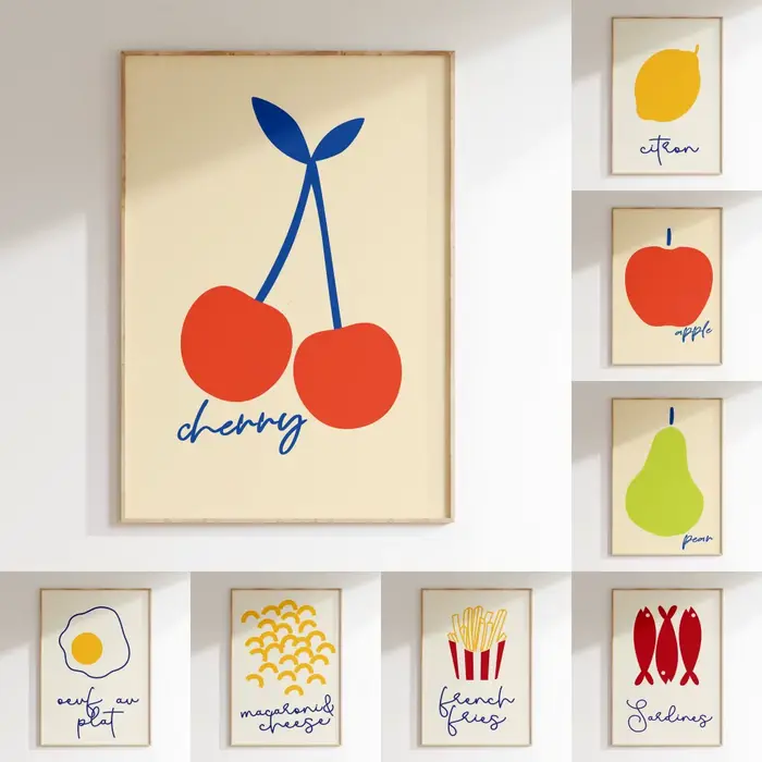 Toile murale imprimée de Fruits alimentaires et boissons