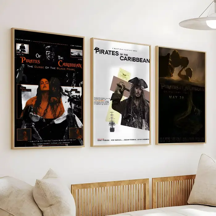 Affiche autocollante de film classique Pirates des Caraïbes