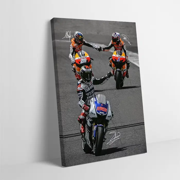 Affiche imprimée Jorge Lorenzo MotoGP, images personnalisables, peinture sur toile d'art mural pour
