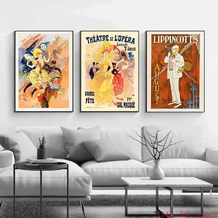 Affiche bohème d'art français vintage pour la décoration intérieure