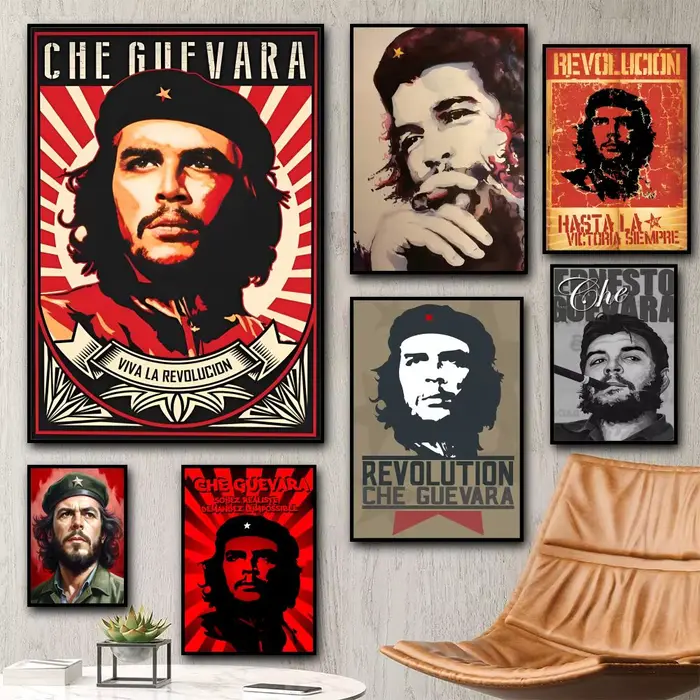 Célébrité héroïne révolutionnaire Che Guevara peinture calligraphie HD toile affiche salon chambre bar décoration esthétique