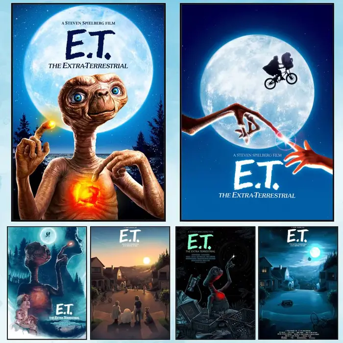 Film E.T. Affiche en toile de calligraphie de peinture extra-terrestre: sans plis