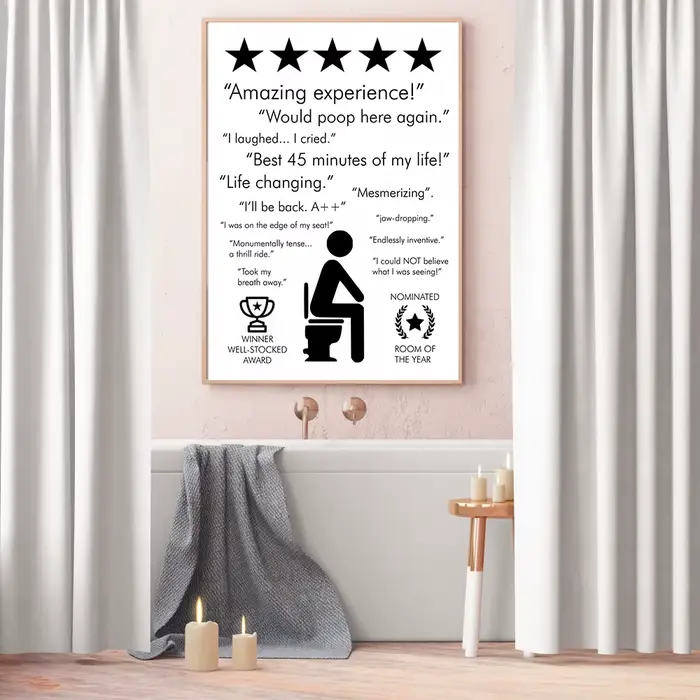 Affiche imprimée avec citation de salle de bain