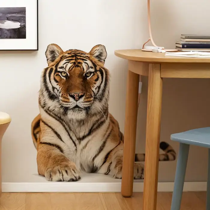 Tigre Animal peintures murales papier peint autocollant enfants chambre décoration salon décor à la maison amovible décovative pépinière décalcomanie Art