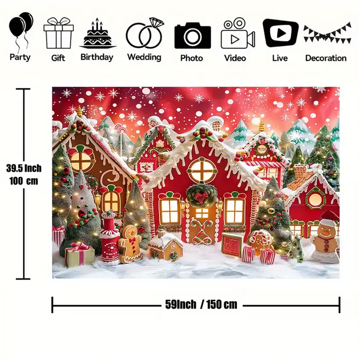 Photographie de fond de maison de pain d'épice de Noël