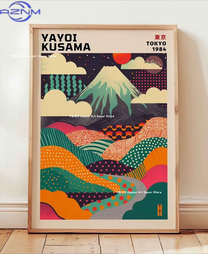 Affiche sur toile AZNM Yayoi Kusama Méduse Rose