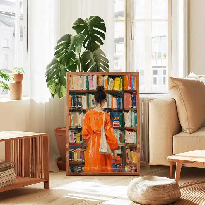 Affiche d'art de librairie pour femme