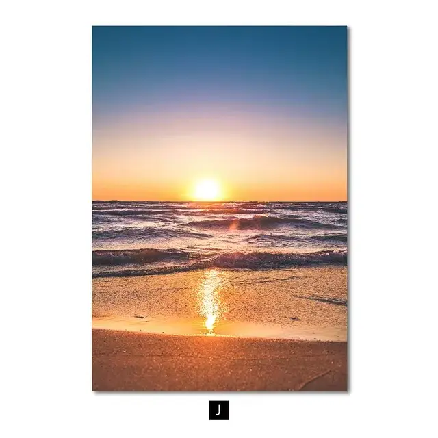 Affiches et impressions de lever de soleil de bord de mer, art mural de plage et d'océan, gérer les
