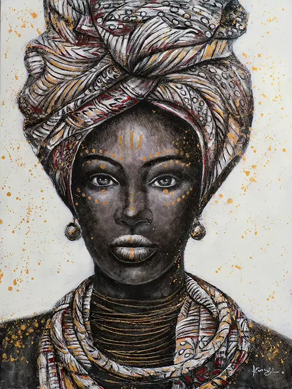 Toile de peinture de figurines abstraites, affiches et imprimés de Portrait de femmes africaines, Ar