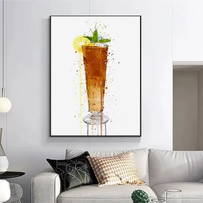 Affiche d'interconnexion de verre à vin rouge, flûte à champagne cocktail, peinture sur toile, art mural, image, bars et cuisine, décoration d'intérieur
