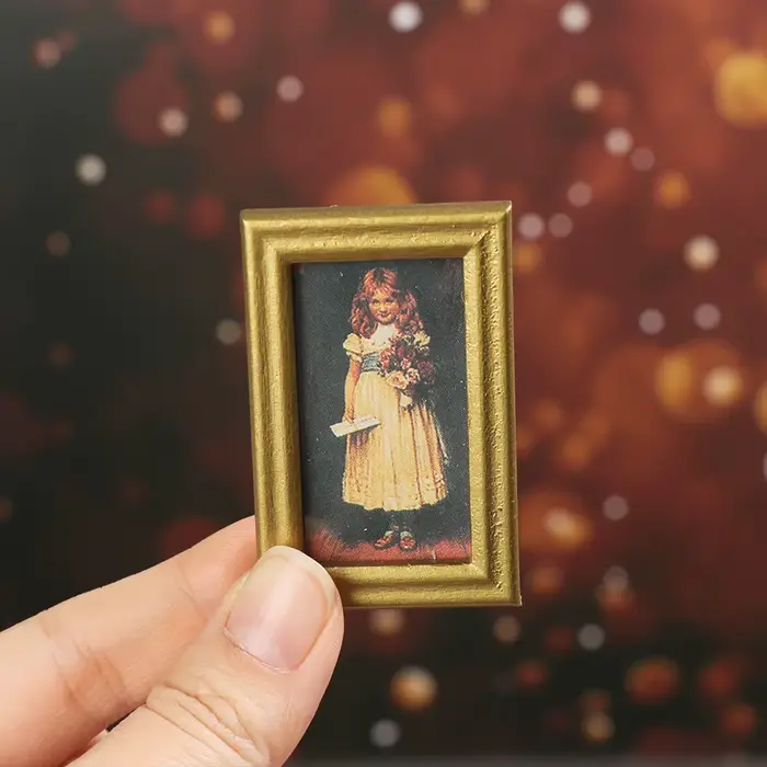 Miniature peinture à l'huile vintage