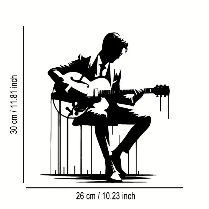 Art mural de guitare en métal abstrait