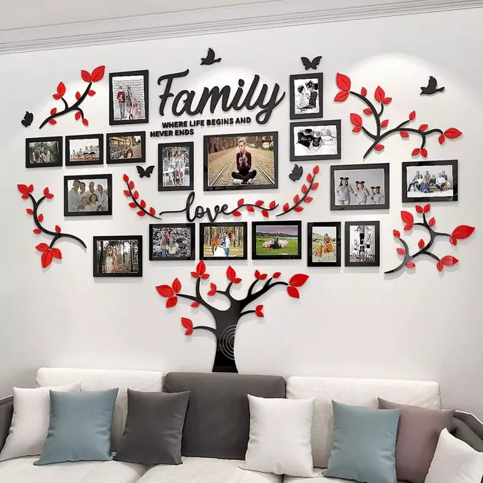 Décoration murale DIY, arbre généalogique de salon, autocollants de décoration murale, cadre photo 3