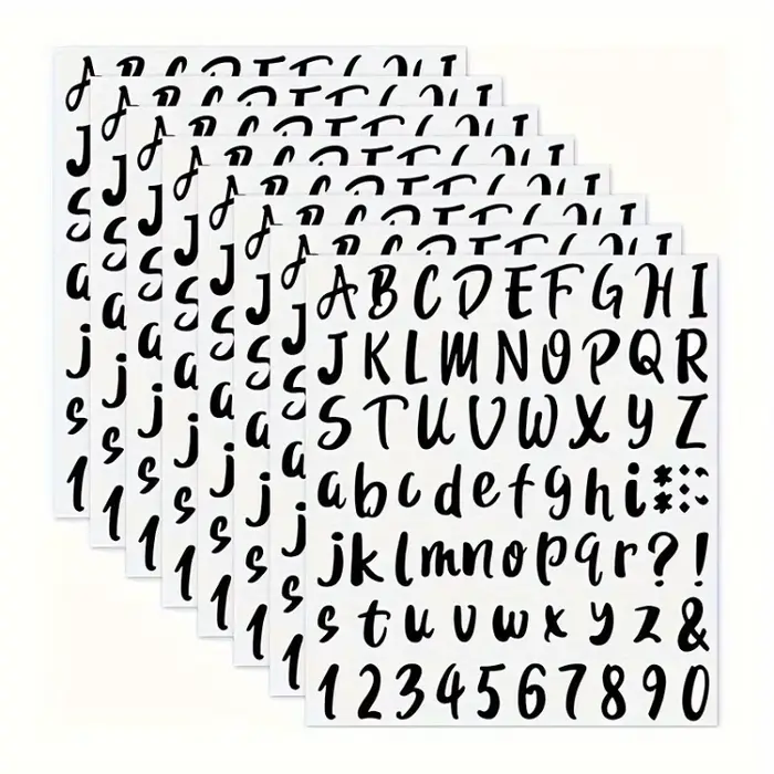 Ensemble d'autocollants Alphabet et chiffres – 72 pièces/feuille