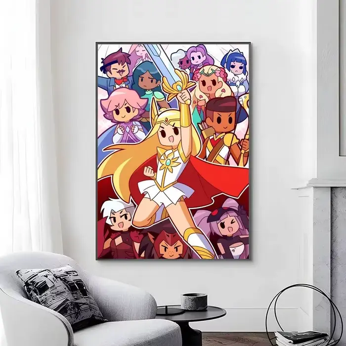 Affiches autocollantes en papier imprimé, Anime She-Ra et les princesses du pouvoir, pour la maison,