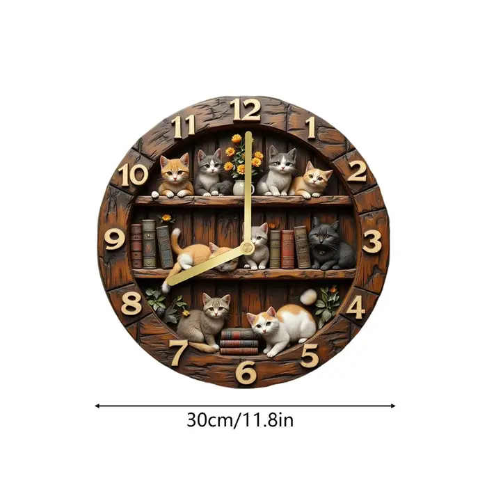 Horloge murale en bois silencieuse de 12 pouces