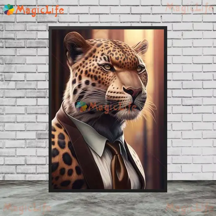 Affiche murale avec chat drôle en costume