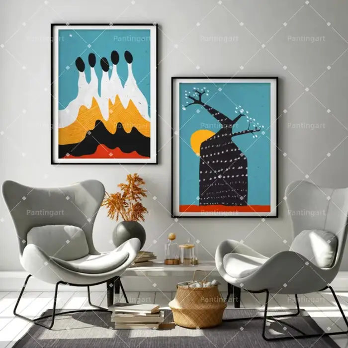 Peinture sur toile abstraite géométrique