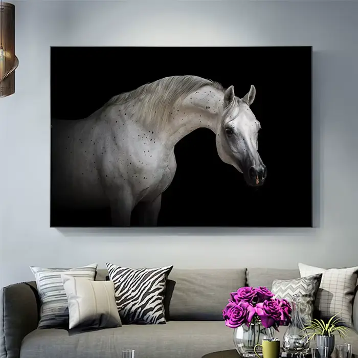 Belle peinture sur toile de cheval arabe
