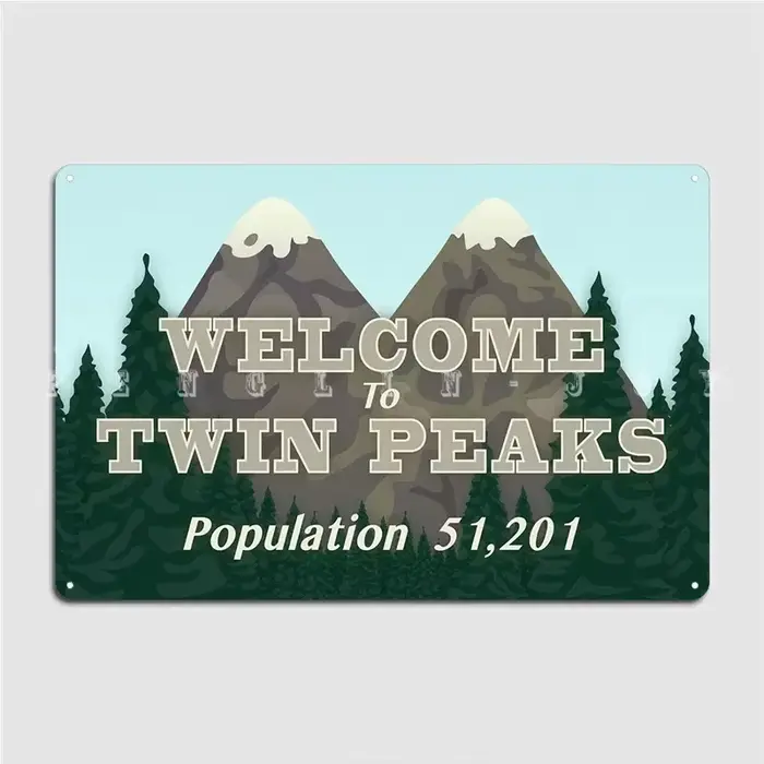 Affiche de Plaque métallique de bienvenue à Twin Peaks, Plaques murales personnalisées de Club, affi