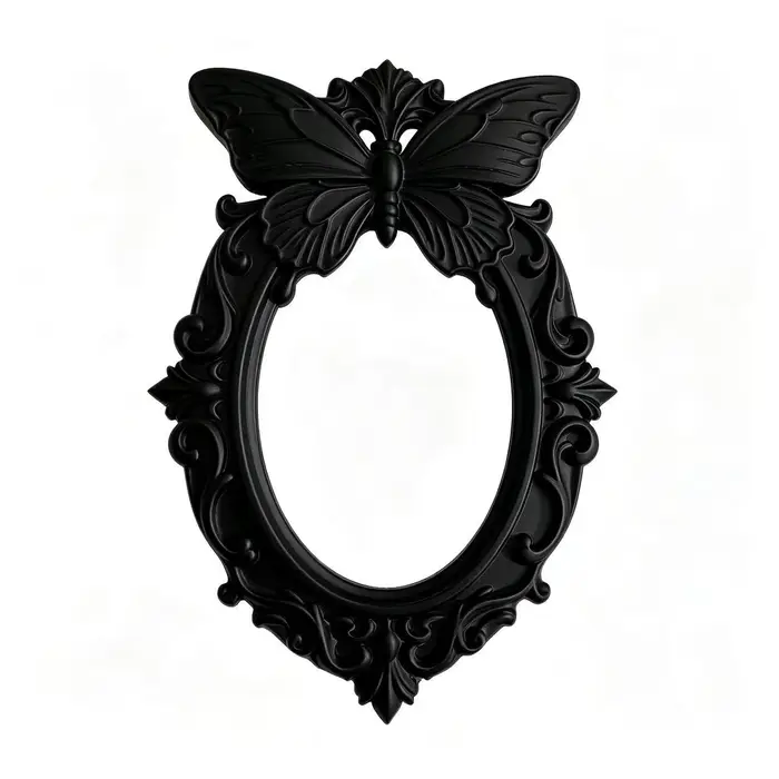 Cadre photo gothique papillon noir