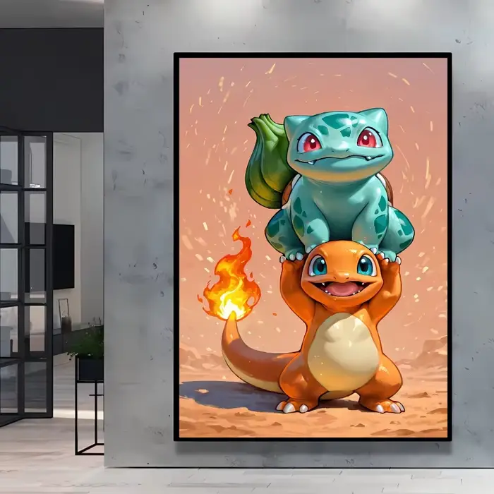 Peintures sur toile d'anime japonais, affiche Pokemon Pikachu, image de personnage de dessin animé, 