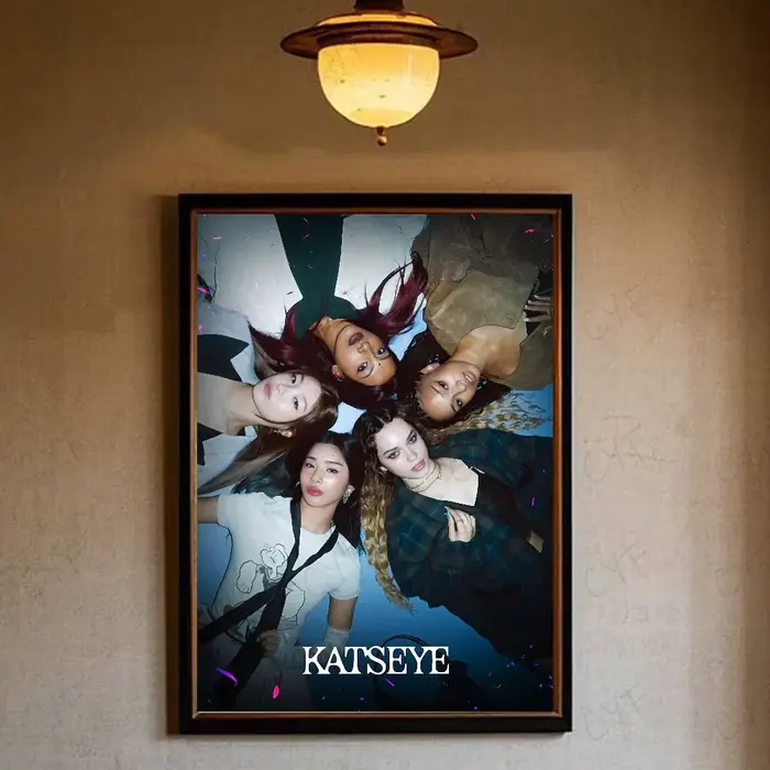 Affiche de groupe k-Katseye, Art mural pour maison, décor de salle de Garage, papier étanche imprimé