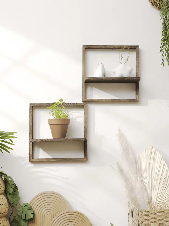Étagère murale flottante en bois noir
